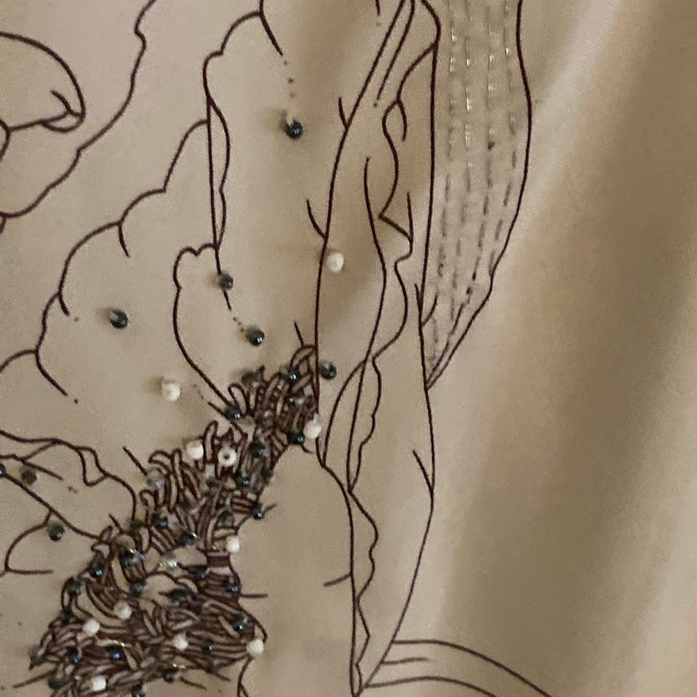 Long dress with lace trim on neck. NWT - Picture 2 of 7